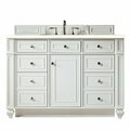 James Martin Vanities Bristol 48in Single Vanity, Bright White w/ 3 CM Eternal Marfil Quartz Top 157-V48-BW-3EMR